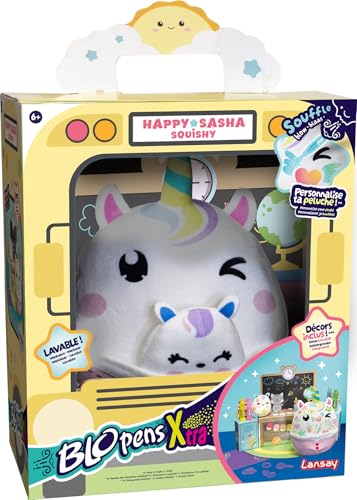 Lansay | BLOPENS X-TRA – Happy Sasha Squishy | Creatieve Set met metallic Markers, eenhoorn-Squishy, INKT & sjablonen | Ontspannend tekenen | Geschenk vanaf 5 jaar von Lansay