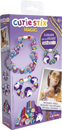 Cutie Stix - Magic Nachfüllpack Werkstatt - 11 Stix Einhorn, Regenbogen, Schmetterling - Schmuckherstellung & Armbandset für Kinder ab 6 Jahren - Kreativset - Lansay von Cutie Stix