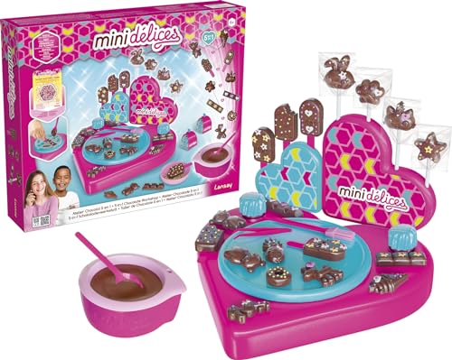 Lansay - MINI DELICES - Meine Super Schokoladen-Werkstatt 5 in 1 - Kochset für Kinder ab 6 Jahren - Herstellung von Schokolade und Lutscher - Kein Backen erforderlich - Mit Zubehör von Lansay
