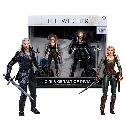 Lansay McFarlane Toys – The Witcher – Geralt von RIV & Ciri – Netflix (Staffel 3) – 18 cm – Figur aus Sammlung & Zubehör – Filmfiguren – ab 12 Jahren von Lansay