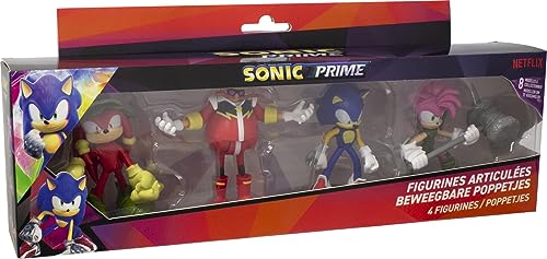 Lansay Sonic Prime – 4 bewegliche Figuren 7,5 cm – zufälliges Modell – Cartoon-Figuren und Videospiele – ab 8 Jahren von Lansay