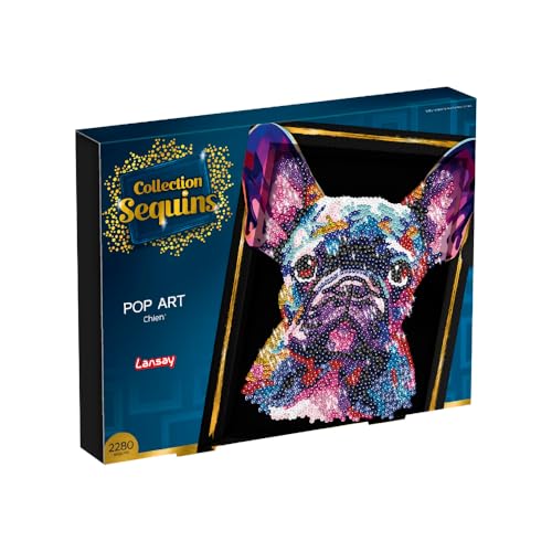 COLLECTION SEQUINS - Pop Art Hund - Erstelle ein funkelndes Sequin-Bild von einem Hund - Inklusive Aufbewahrungsfach - Kreative Aktivität für Erwachsene und Teens Ab 14 Jahren COLLECTION SEQUINS - Pop Art Hund - Erstelle ein funkelndes Sequin-Bild von einem Hund - Inklusive Aufbewahrungsfach - Kreative Aktivität für Erwachsene und Teens Ab 14 Jahren von Lansay