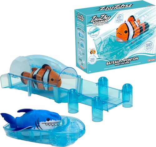 ZHU ZHU AQUARIUM – Zubehör-Set Boot & Steg für Plüschtier – für Kinder ab 4 Jahren – Mini-Unterwasseruniversum mit Startbrett & Boot – kein Wasser erforderlich Lansay von Lansay