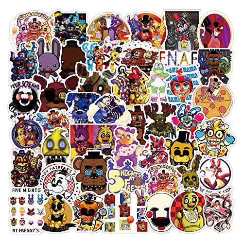 50pcs Five Nights at Freddy's Stickers Vinyl wasserdichte Aufkleber für Laptop, Stoßstange, Skateboard, Wasserflaschen, Computer, Telefon, Terror Game Aufkleber von Lanseede