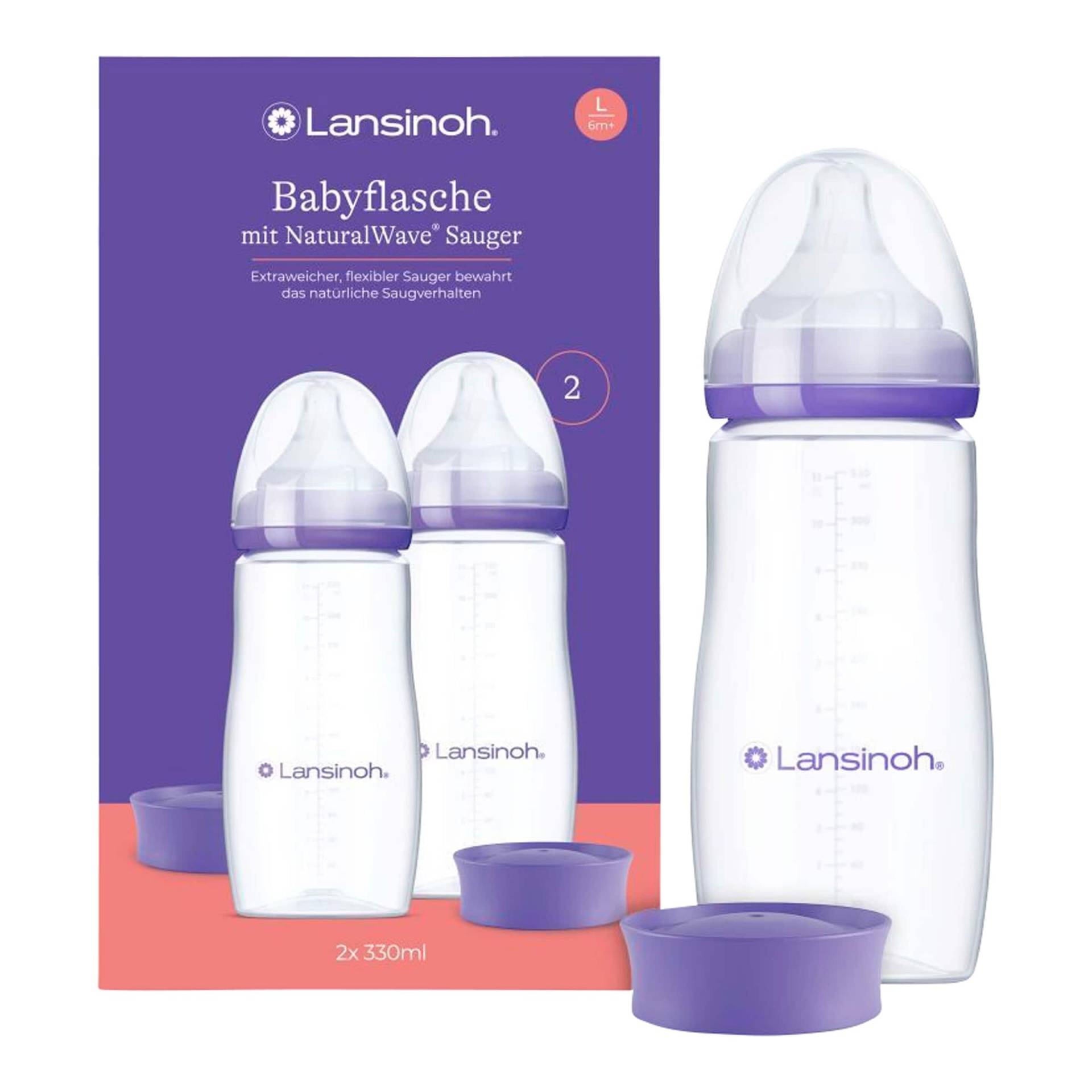 Lansinoh 2er-Pack Babyflasche NaturalWave Sauger, Anti-Kolik-Weithals, 330ml Lansinoh 2er-Pack Babyflasche NaturalWave Sauger, Anti-Kolik-Weithals, 330ml von Lansinoh
