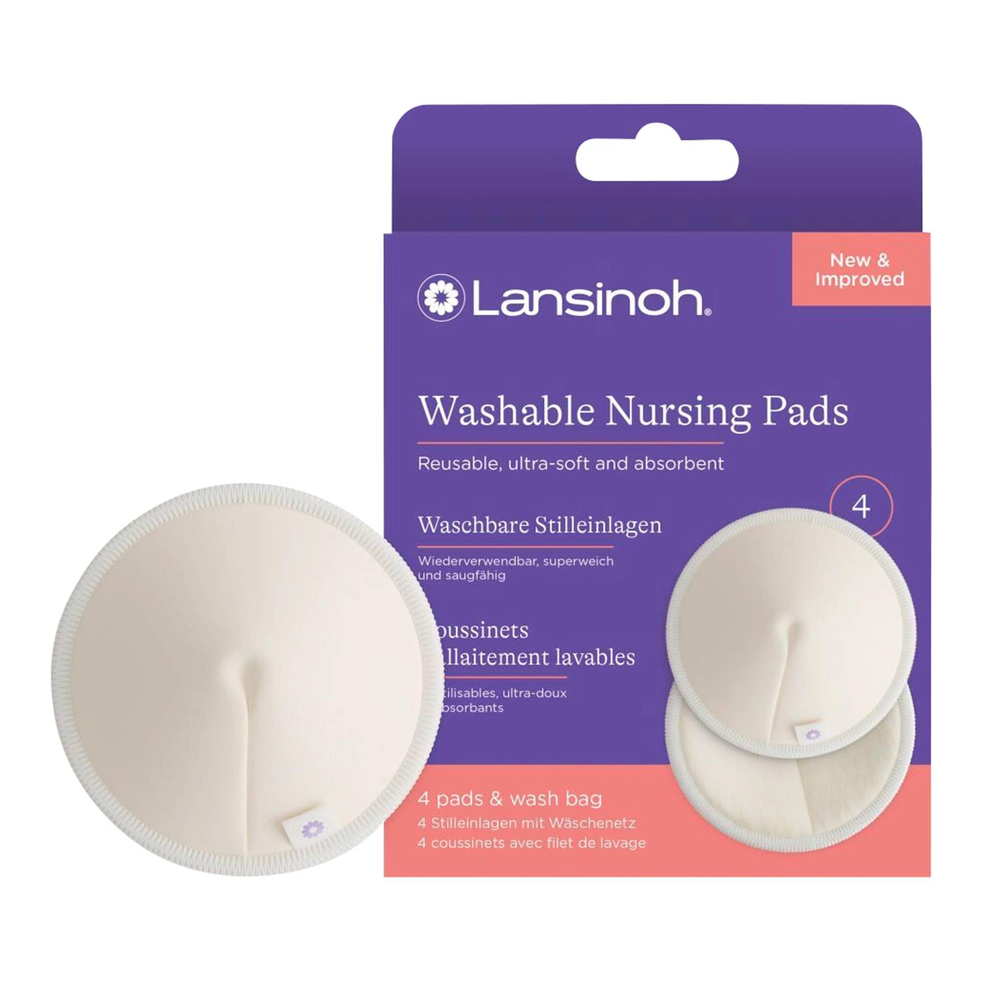 Lansinoh 4er-Pack Waschbare Stilleinlagen von Lansinoh