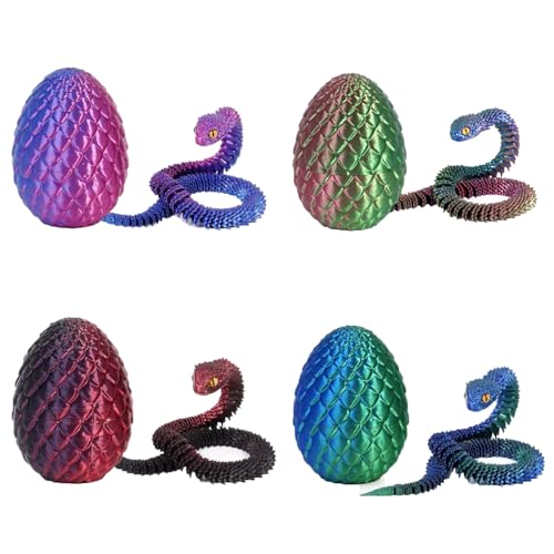 Lansls 4 Stück 3D Schlange Spielzeug Set, Realistische Schlangen Mit Beweglichen Gelenken, 30Cm Schlange Und 8.5Cm Schlangeneier, Ideales Geburtstags- Und Ostergeschenk, Für Erwachsene Und Kinder (A) Lansls 4 Stück 3D Schlange Spielzeug Set, Realistische Schlangen Mit Beweglichen Gelenken, 30Cm Schlange Und 8.5Cm Schlangeneier, Ideales Geburtstags- Und Ostergeschenk, Für Erwachsene Und Kinder (A) von Lansls