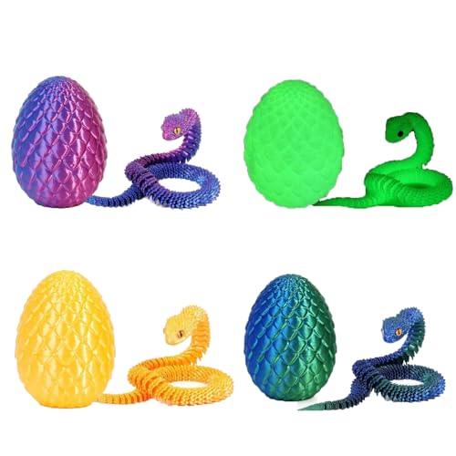 Lansls 4 Stück 3D Schlange Spielzeug Set, Realistische Schlangen Mit Beweglichen Gelenken, 30Cm Schlange Und 8.5Cm Schlangeneier, Ideales Geburtstags- Und Ostergeschenk, Für Erwachsene Und Kinder (C) Lansls 4 Stück 3D Schlange Spielzeug Set, Realistische Schlangen Mit Beweglichen Gelenken, 30Cm Schlange Und 8.5Cm Schlangeneier, Ideales Geburtstags- Und Ostergeschenk, Für Erwachsene Und Kinder (C) von Lansls