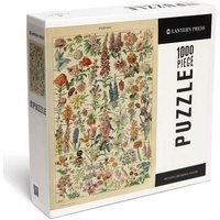 Assorted Flowers - E - Vintage Bookplate - Adolphe Millot Artwork - 1000 Piece Puzzle von Lantern Press, Incorporated, Publishers