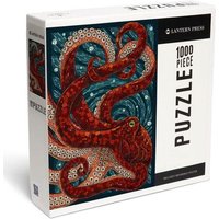 Octopus - Paper Mosaic - 1000 Piece Puzzle von Lantern Press, Incorporated, Publishers