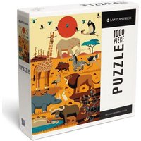 Savanna Animals - Textured Geometric- 1000 Piece Puzzle von Lantern Press, Incorporated, Publishers