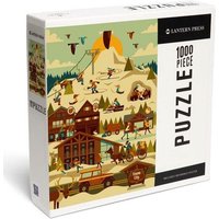 Ski Resort - Geometric - 1000 Piece Puzzle von Lantern Press, Incorporated, Publishers