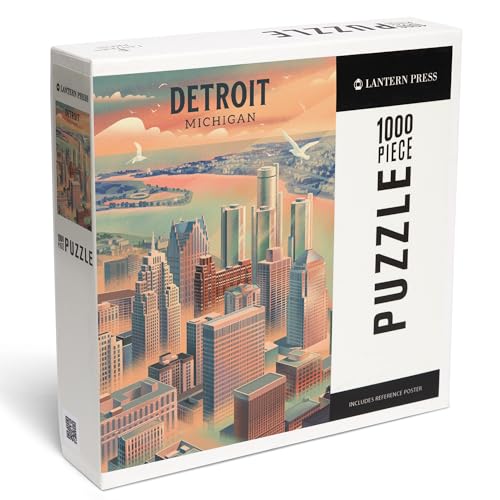 Lantern Press 1000 Teile Puzzle, Detroit, Michigan, Lithograph City Series Lantern Press 1000 Teile Puzzle, Detroit, Michigan, Lithograph City Series von Lantern Press