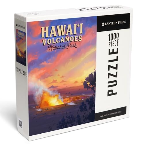 Lantern Press 1000 Teile Puzzle Hawaii Vulkane Nationalpark Hawaii Ölgemälde von Lantern Press