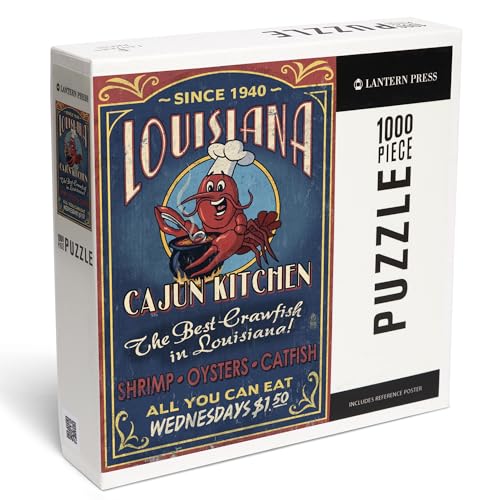 Lantern Press 1000 Teile Puzzle Louisiana Vintage Schild Cajun Küche Crawfish von Lantern Press