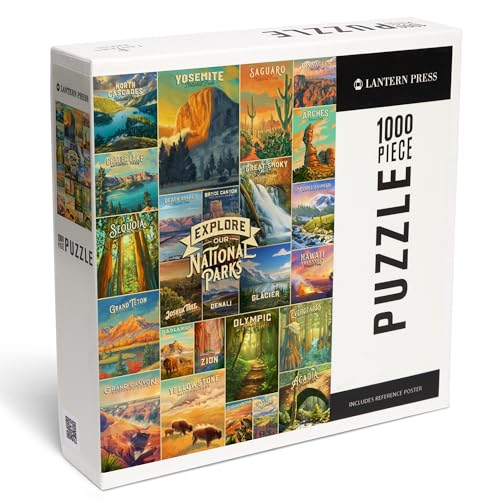 Lantern Press 1000 Teile Puzzle Ölgemälde National Park Serie Collage Explore Our National Parks Lantern Press 1000 Teile Puzzle Ölgemälde National Park Serie Collage Explore Our National Parks von Lantern Press