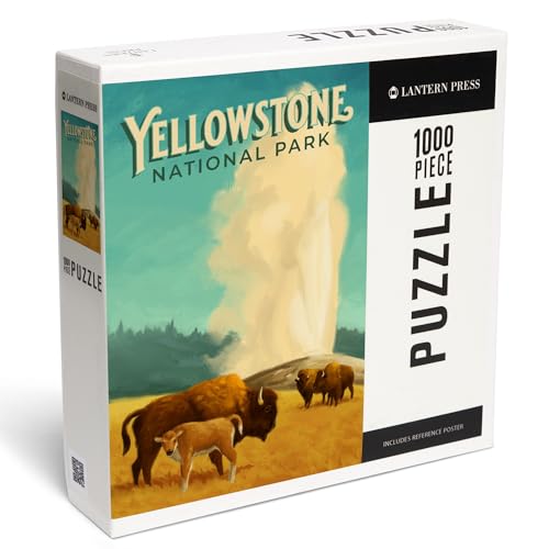 Lantern Press 1000 Teile Puzzle Yellowstone National Park Old Faithful und Bison Ölgemälde Lantern Press 1000 Teile Puzzle Yellowstone National Park Old Faithful und Bison Ölgemälde von Lantern Press