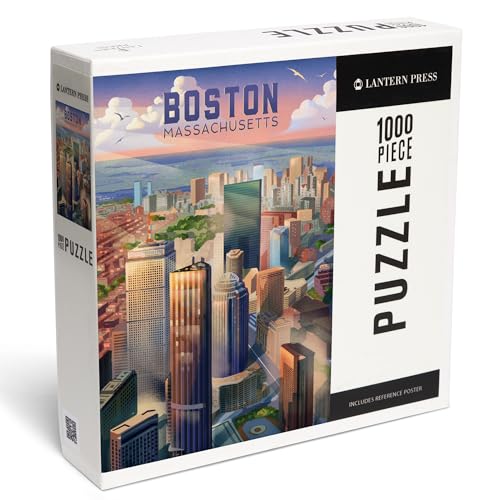Lantern Press Puzzle 1000 Teile Boston, Massachusetts, Lithographie, City Series von Lantern Press