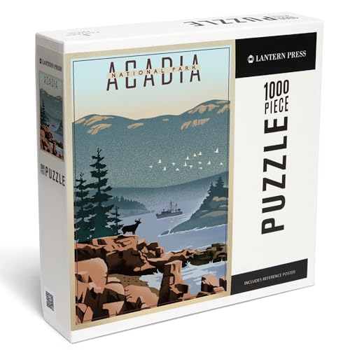 Lantern Press Puzzle mit 1000 Teilen, Acadia-Nationalpark, Maine, Lithografie Lantern Press Puzzle mit 1000 Teilen, Acadia-Nationalpark, Maine, Lithografie von Lantern Press