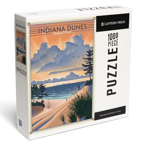 Lantern Press Puzzle mit 1000 Teilen, Indiana Dunes National Park, Lithografie Lantern Press Puzzle mit 1000 Teilen, Indiana Dunes National Park, Lithografie von Lantern Press