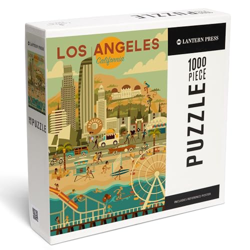 Lantern Press Puzzle mit 1000 Teilen, Los Angeles, Kalifornien, City of Angels, Geometrische Stadtserie von Lantern Press