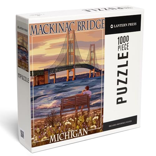 Lantern Press Puzzle mit 1000 Teilen, Mackinac, Michigan, Mackinac Bridge und Sonnenuntergang Lantern Press Puzzle mit 1000 Teilen, Mackinac, Michigan, Mackinac Bridge und Sonnenuntergang von Lantern Press