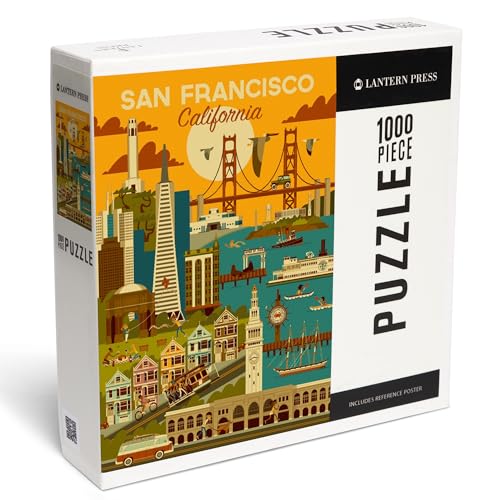 Lantern Press Puzzle mit 1000 Teilen, San Francisco, Kalifornien, geometrisch von Lantern Press