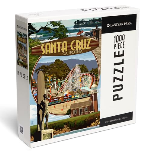 Lantern Press Puzzle mit 1000 Teilen, Santa Cruz, Kalifornien, Szenen Montage von Lantern Press