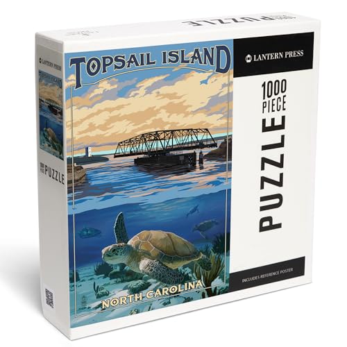Lantern Press Puzzle mit 1000 Teilen, Topsail Island, North Carolina, Bridge View von Lantern Press