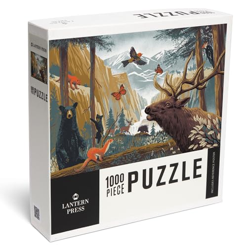 Lantern Press Puzzle mit 1000 Teilen, Wildlife Utopia, Wald von Lantern Press