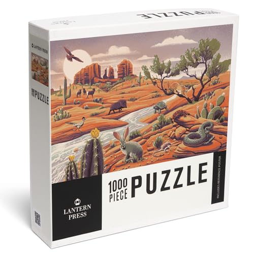 Lantern Press Puzzle mit 1000 Teilen, Wildlife Utopia, Wüstenlandschaft von Lantern Press