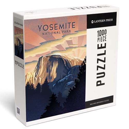 Lantern Press Puzzle mit 1000 Teilen, Yosemite National Park, Kalifornien, Litho, Half Dome von Lantern Press