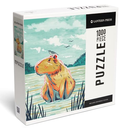 Lantern Press Puzzle mit 1000 Teilen, grafisches Pastell, Capybara von Lantern Press