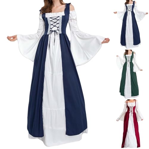 Mittelalterliches Kleid für Damen, elegant, Vintage, Halloweenkostüm, schulterfrei, große Größen, Karnevalskostüme für Mittelalter, Palast, Prinzessin, Gothic, Cocktail-Party von Lanunlly