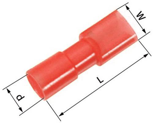 LAPP 61794960 Flachsteckhülse Steckbreite: 6.3mm Steckdicke: 0.8mm 180° Vollisoliert Rot 100St. von LappKabel