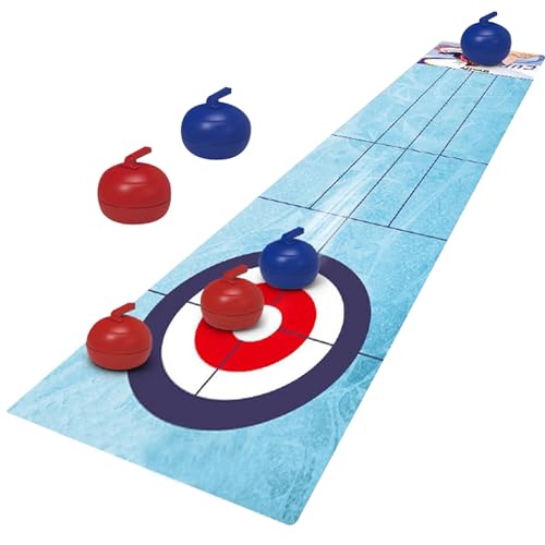 Laqerjc Brettspiele Tabletop Curling -Spiel mit 6PCS Mini Curling Balls Interactive Puck -Spiel tragbare lustige Family Party -Spiele für Kinder 3+ und Erwachsene von Laqerjc