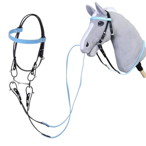 LarDen Hobby Horse Trense mit Zügeln | Komplettes Zaumzeug ohne Nasenriemen Light Blue | Hobbyhorse Zubehör | für Steckenpferd, Stockpferd, Hobby Horsing, Spielpferd LarDen Hobby Horse Trense mit Zügeln | Komplettes Zaumzeug ohne Nasenriemen Light Blue | Hobbyhorse Zubehör | für Steckenpferd, Stockpferd, Hobby Horsing, Spielpferd von LarDen