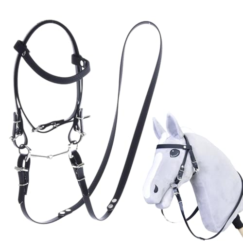 LarDen Hobby Horse Trense mit Zügeln | Komplettes Zaumzeug ohne Nasenriemen Pure Black | Hobbyhorse Zubehör | für Steckenpferd, Stockpferd, Hobby Horsing, Spielpferd LarDen Hobby Horse Trense mit Zügeln | Komplettes Zaumzeug ohne Nasenriemen Pure Black | Hobbyhorse Zubehör | für Steckenpferd, Stockpferd, Hobby Horsing, Spielpferd von LarDen