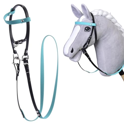 LarDen Hobby Horse Trense mit Zügeln | Komplettes Zaumzeug ohne Nasenriemen Türkis | Hobbyhorse Zubehör | für Steckenpferd, Stockpferd, Hobby Horsing, Spielpferd LarDen Hobby Horse Trense mit Zügeln | Komplettes Zaumzeug ohne Nasenriemen Türkis | Hobbyhorse Zubehör | für Steckenpferd, Stockpferd, Hobby Horsing, Spielpferd von LarDen