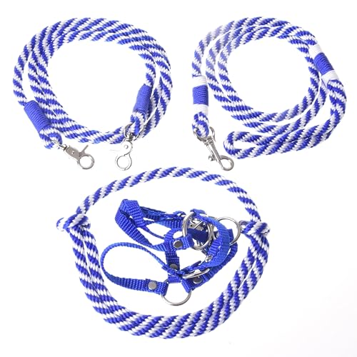 LarDen Hobby Horse Zubehör Set Start - Halfter mit Strick, Halsring, Zügel für Große S Steckenpferd - Blau, Stockpferd StarterSet, Hobby Horsing Pferd, Spielzeug Kinder, Spielpferd Führstrick von LarDen