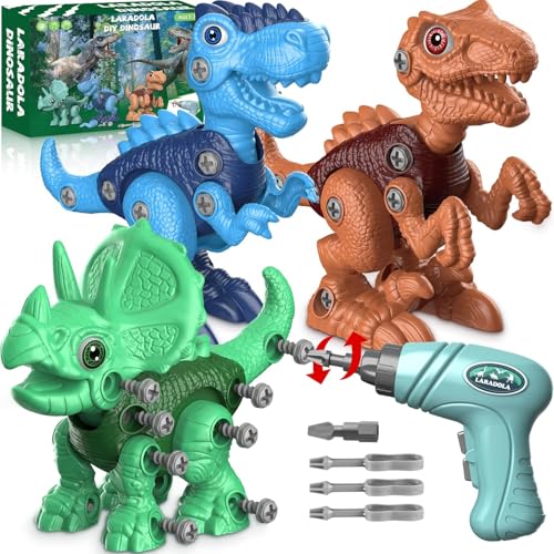 Laradola Zerlegbare Dinosaurier-Spielzeuge für Kinder von 3 bis 8 Jahren - STEM Bauset mit elektrischem Bohrer - Bauspielzeuge Geburtstagsgeschenke für Jungen und Mädchen Laradola Zerlegbare Dinosaurier-Spielzeuge für Kinder von 3 bis 8 Jahren - STEM Bauset mit elektrischem Bohrer - Bauspielzeuge Geburtstagsgeschenke für Jungen und Mädchen von Laradola