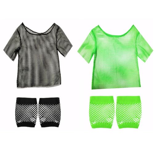 Laralily 2 Stück 80er Jahre Outfit, 80er Jahre Outfit Damen Netzoberteil Damen,Modisches Netzoberteil Damen Partyzubehör Damenoberteile 90er Jahre,Geburtstags-Cosplay-Kostüm Neonlichter Laralily 2 Stück 80er Jahre Outfit, 80er Jahre Outfit Damen Netzoberteil Damen,Modisches Netzoberteil Damen Partyzubehör Damenoberteile 90er Jahre,Geburtstags-Cosplay-Kostüm Neonlichter von Laralily