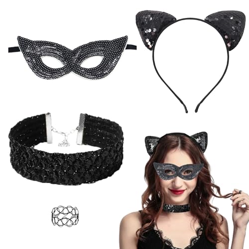Laralily Katzenohren Haarreif 3 Stück, Katzenkostüm Zubehör Damen Katzenohren Haarreif Schwarz,Cat Ears Halloween Geeignet für Cosplay Karnevalspartys Halloween-Kostüme,Wird mit 1 Ring Geliefert Laralily Katzenohren Haarreif 3 Stück, Katzenkostüm Zubehör Damen Katzenohren Haarreif Schwarz,Cat Ears Halloween Geeignet für Cosplay Karnevalspartys Halloween-Kostüme,Wird mit 1 Ring Geliefert von Laralily