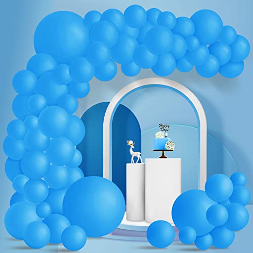 100 Stück Blaue Ballon Girlande Kit Luftballons Girlande Ballonbogen Blau Latexballons in Verschiedenen Größen für Geburtstag Junge Babyparty Hochzeit Taufe Dekoration, 12 cm/ 25 cm/ 30 cm/ 45 cm von Larber