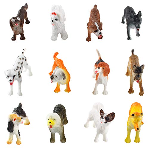 Larcele 12 Arten simuliertes Mini-Hundespielzeug-Figuren aus Kunststoff für Kinder FZG-01 (Hund) von Larcele