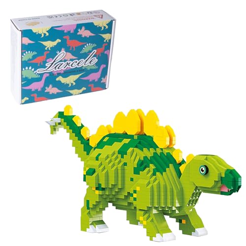 Larcele 1318 Stücke Mikro Bausteine Spielzeug Kit, Mini Dinosaurier Bricks Bauen Bauklötze Satz KLJM-06 Mehrweg (Stegosaurus) von Larcele