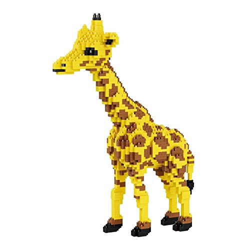 Larcele 1350 Stücke Mikro Bausteine Spielzeug Kit, Mini Tier Bricks Bauen Bauklötze Satz KLJM-08 (Giraffe) von Larcele
