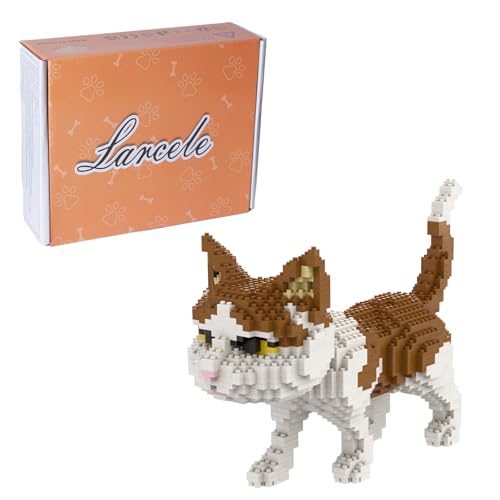 Larcele 1390 Stücke Mikro Bausteine Spielzeug Kit, Mini Tier Bricks Bauen Bauklötze Satz KLJM-05(Katze,Modell 4945) Mehrweg von Larcele