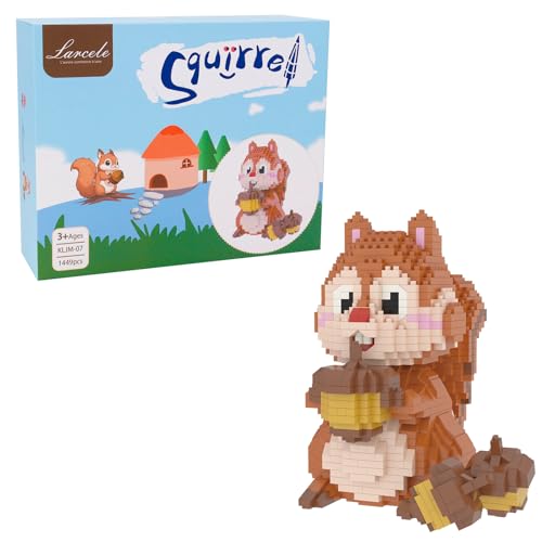 Larcele 1449 Stücke Mikro Bausteine Spielzeug Kit, Mini Bricks Bauen Bauklötze Satz KLJM-07 Mehrweg (Eichhörnchen) von Larcele