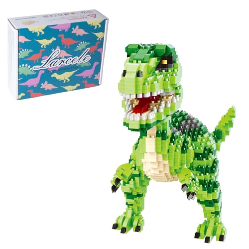 Larcele 1457 Stücke Mikro Bausteine Spielzeug Kit, Mini Dinosaurier Bricks Bauen Bauklötze Satz KLJM-06 Mehrweg (Velociraptor) von Larcele